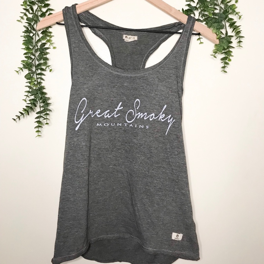 Grey razor back tank top